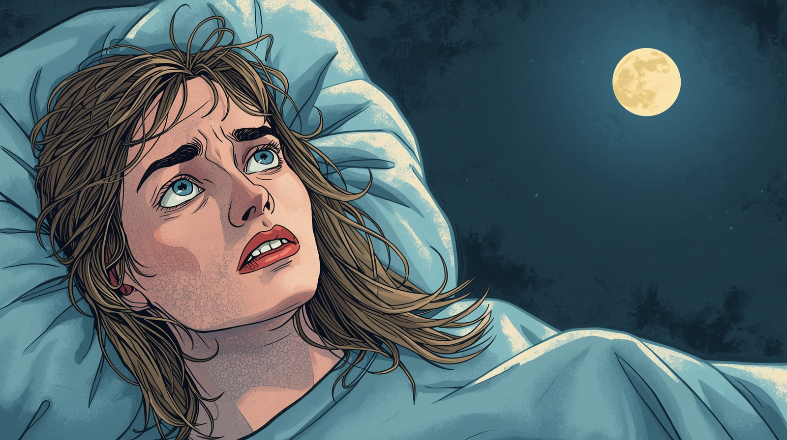 Uma imagem detalhada mostrando 2️⃣ Ansiedade pode causar insônia? Veja a ligação entre mente e sono - cover image, realistic style, high quality, professional, wide shot